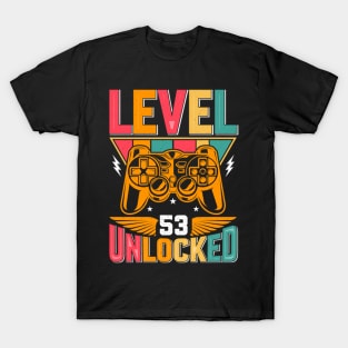Level 53 Unlocked Awesome Since 1970 Funny Gamer Birthday T-Shirt